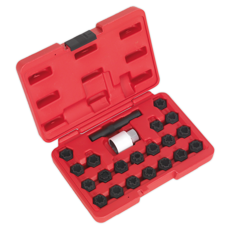 Sealey Locking Wheel Nut Key Set SX206 22 Piece for Audi