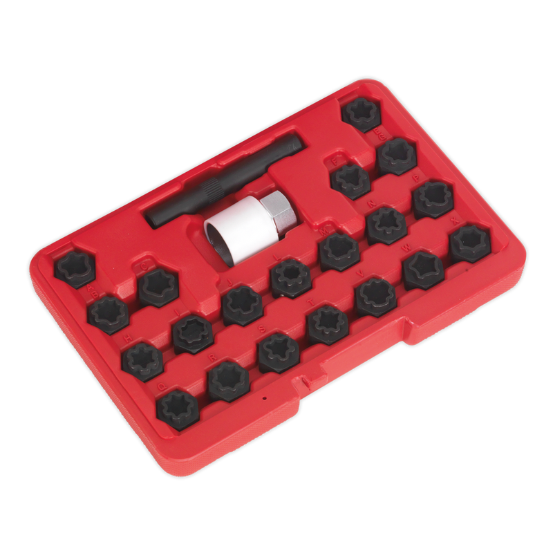 Sealey Locking Wheel Nut Key Set SX206 22 Piece for Audi