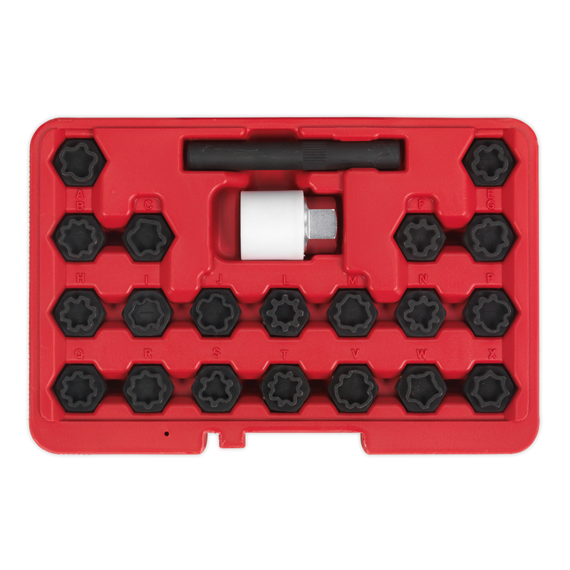 Sealey Locking Wheel Nut Key Set SX206 22 Piece for Audi