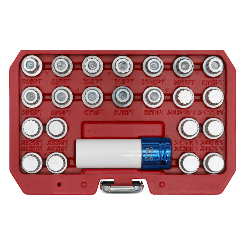 Sealey Locking Wheel Nut Key Set SX210 23 Piece