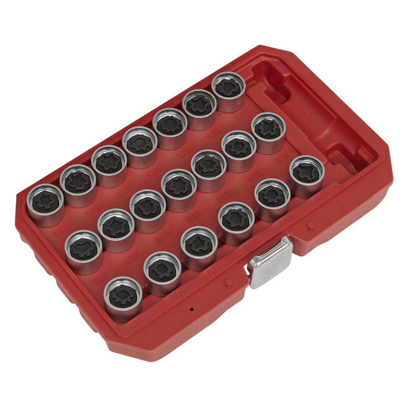 Sealey Locking Wheel Nut Key Set SX219 20 Piece for VAG Vehicles