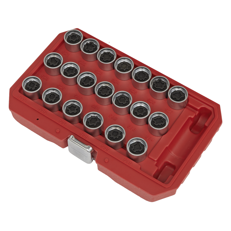 Sealey Locking Wheel Nut Key Set SX219 20 Piece for VAG Vehicles
