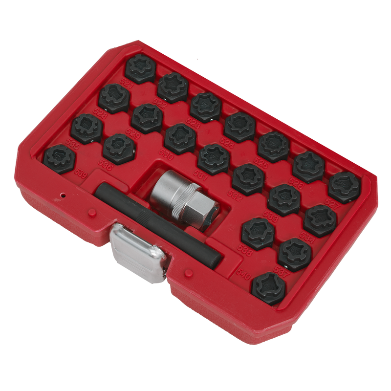 Sealey Locking Wheel Nut Key Set SX220 22 Piece for VAG Vehicles