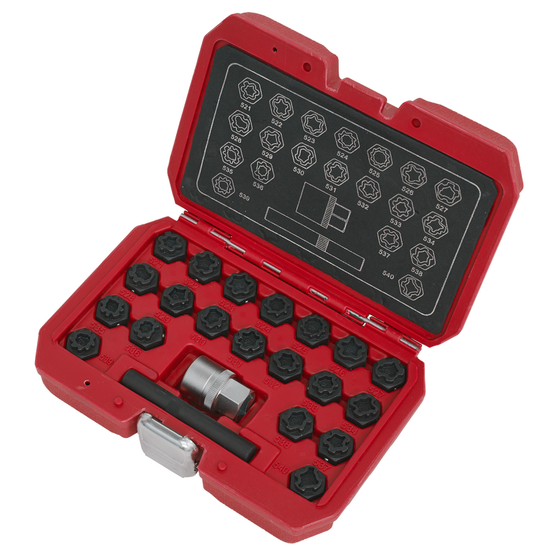 Sealey Locking Wheel Nut Key Set SX220 22 Piece for VAG Vehicles