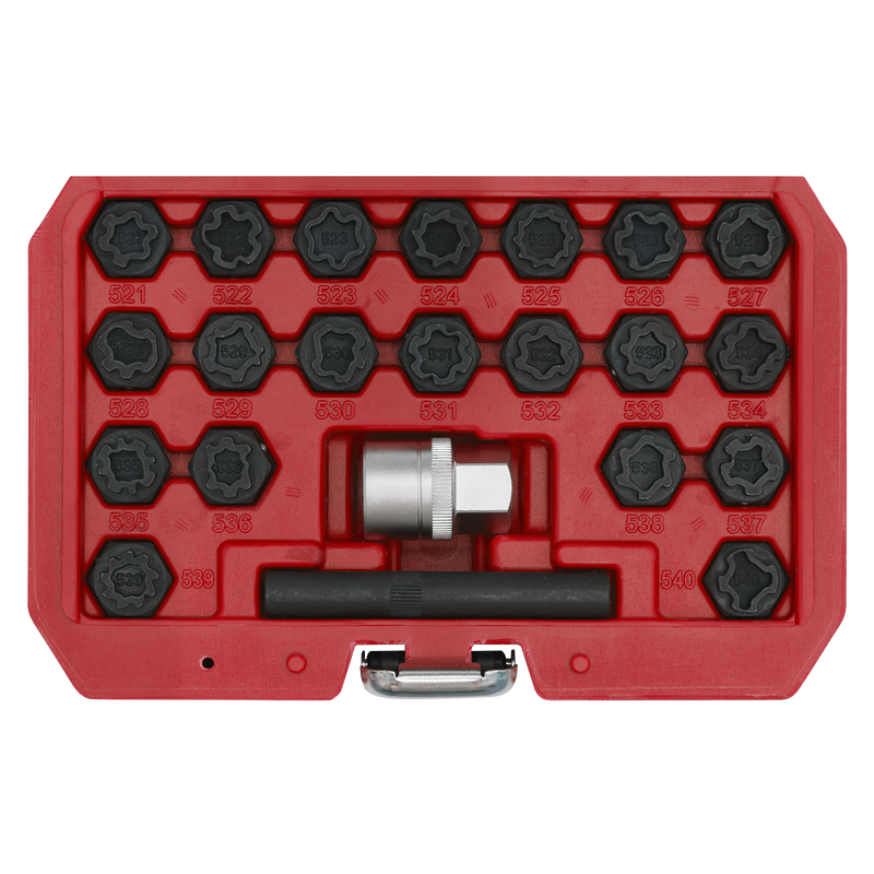 Sealey Locking Wheel Nut Key Set SX220 22 Piece for VAG Vehicles