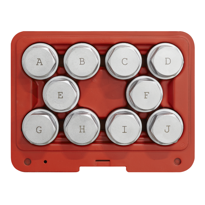 Sealey Locking Wheel Nut Key Set SX222 for Land Rover 10 Piece