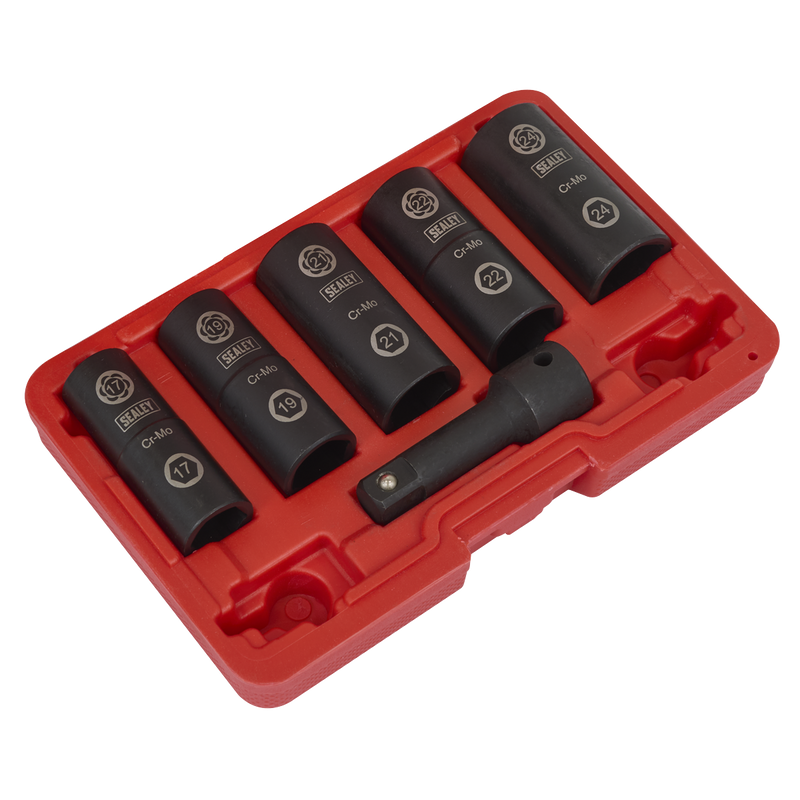 Sealey Impact Wheel Nut Removal Socket Set 1/2" Drive 6 Piece