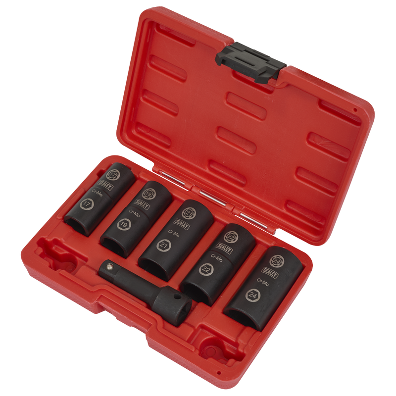 Sealey Impact Wheel Nut Removal Socket Set 1/2" Drive 6 Piece