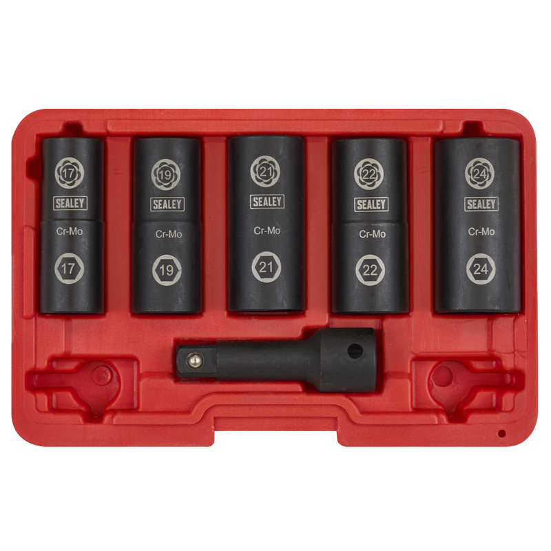 Sealey Impact Wheel Nut Removal Socket Set 1/2" Drive 6 Piece