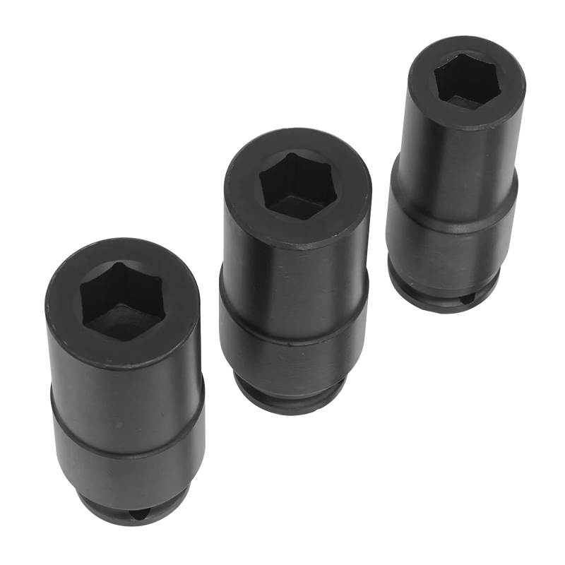 Sealey Deep-Weighted Impact Socket Set 1/2"Sq Drive 3 Piece
