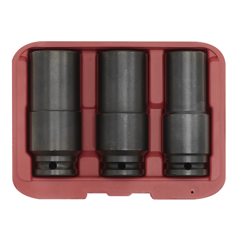Sealey Deep-Weighted Impact Socket Set 1/2"Sq Drive 3 Piece