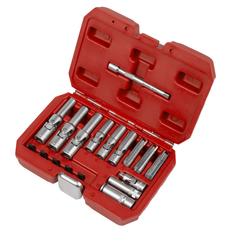 Sealey Glow Plug Socket Set 18 Piece 1/4" & 3/8" Drive SX4031