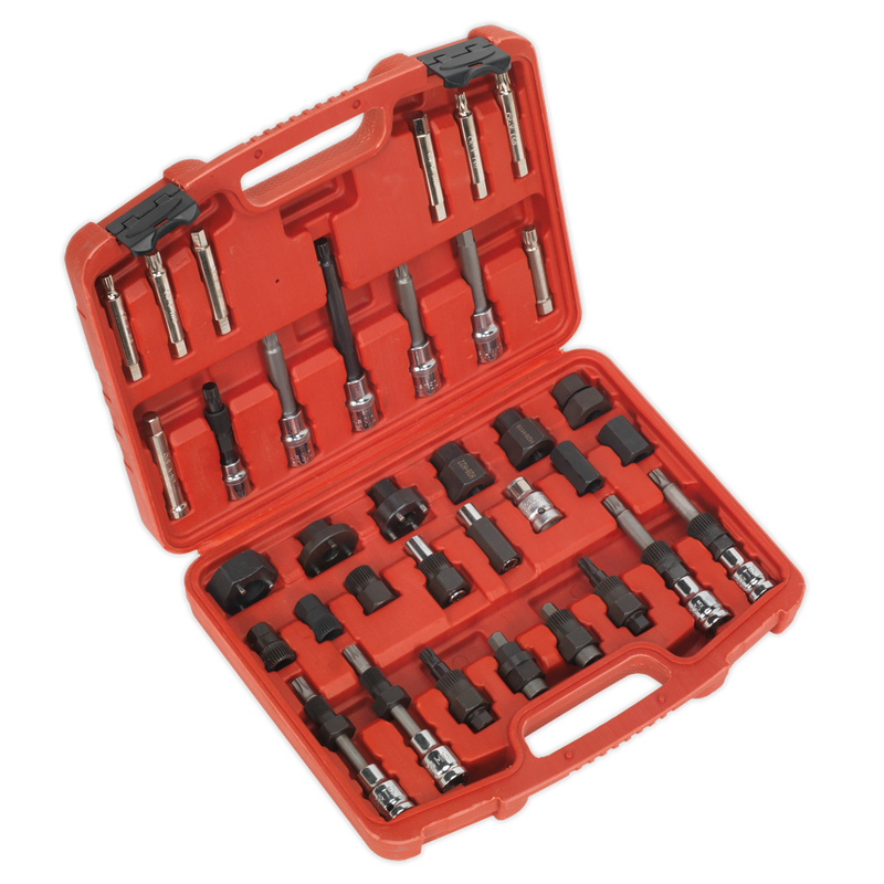 Sealey Alternator Freewheel Pulley Removal Set 35 Piece SX404
