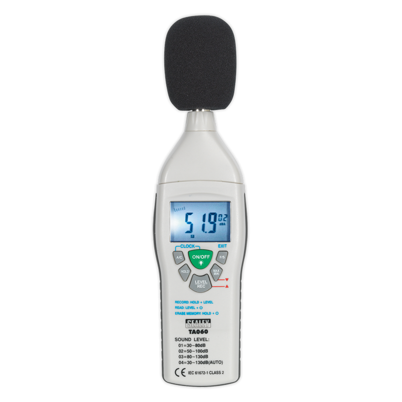 Sealey Sound Level Meter TA060 ±1.4dB Accuracy