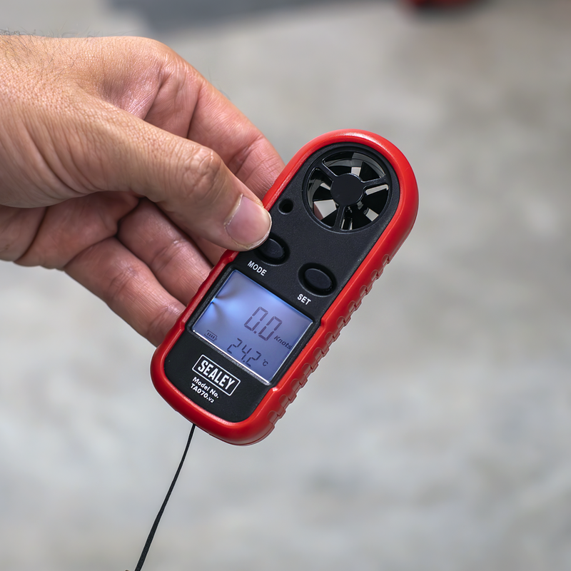 Sealey Digital Anemometer TA070 - Wind Speed & Temperature Meter