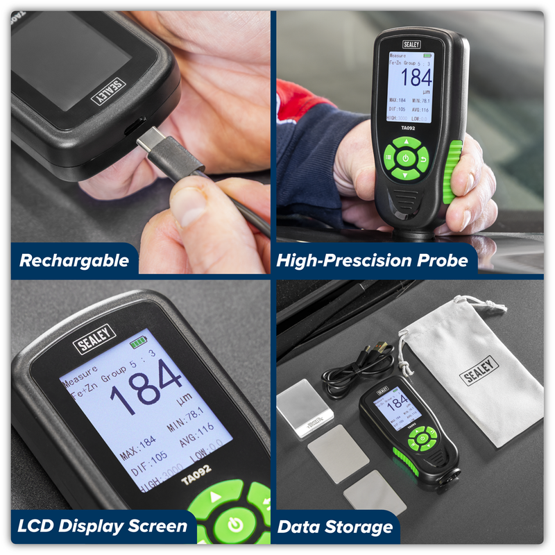 Sealey Rechargeable Paint Thickness Gauge TA092 0-3000µm
