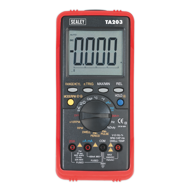 Sealey 15-Function Digital Automotive Multimeter TA203 with Bar Graph