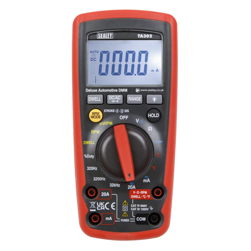 Sealey 12-Function Digital Automotive Multimeter TA302 600V