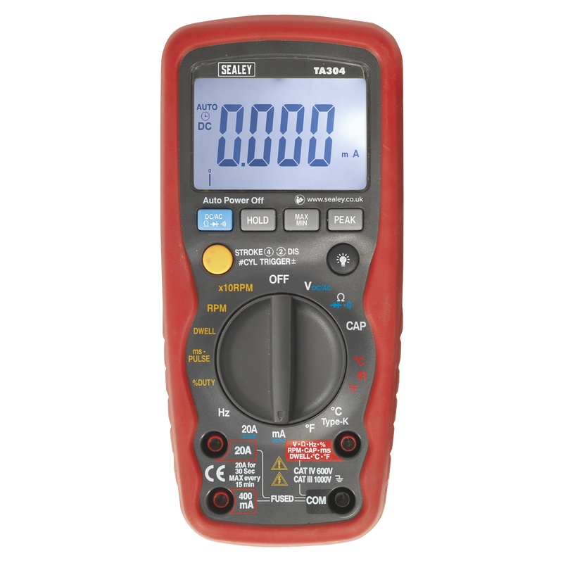 Sealey 15-Function Digital Automotive Multimeter TA304