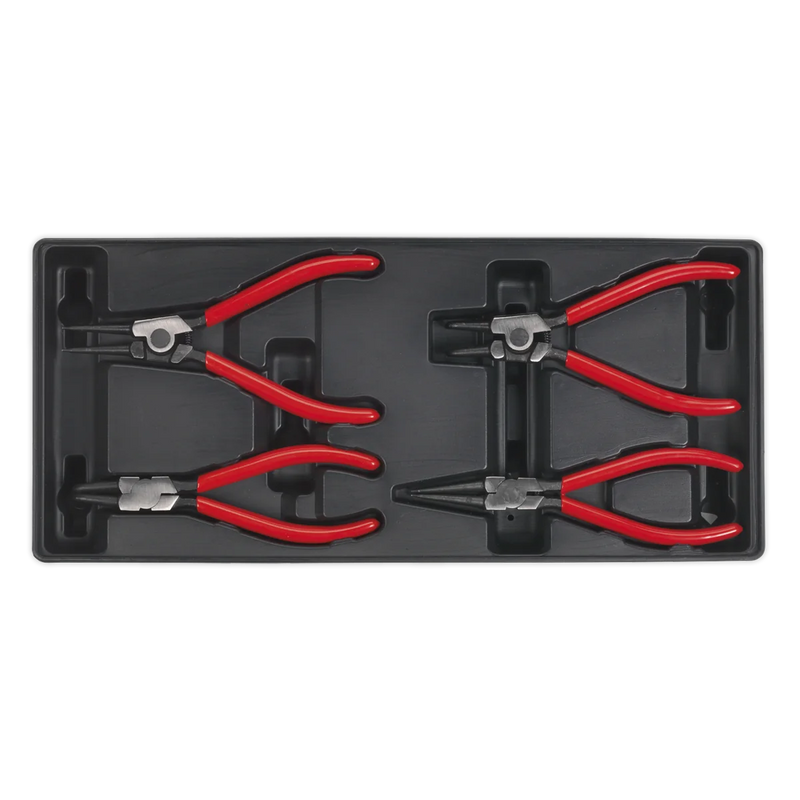 Sealey Premier Circlip Pliers Set 4 Piece with Tool Tray - TBT03