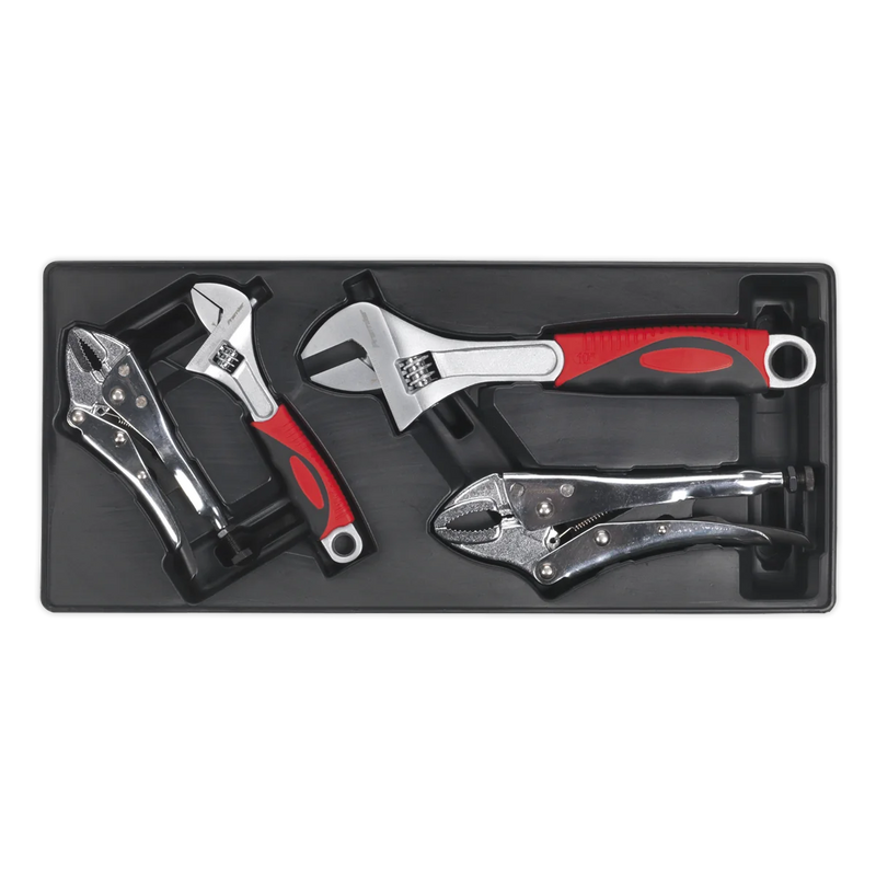 Sealey Premier Locking Pliers & Adjustable Wrench Set TBT04 4 Piece
