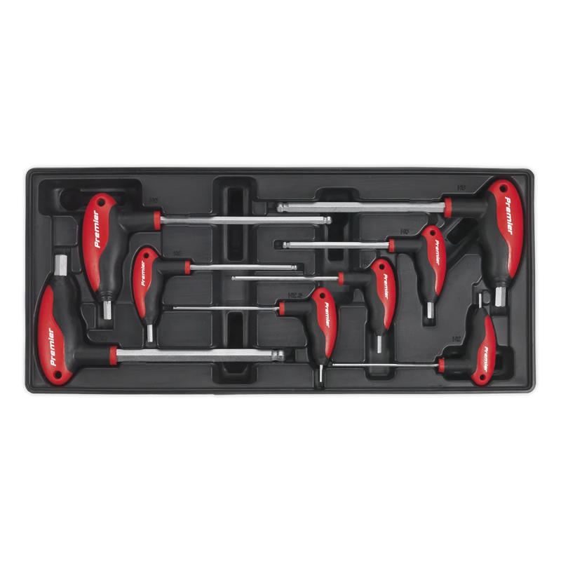 Sealey Premier T-Handle Ball-End Hex Key Set 8 Piece with Tool Tray