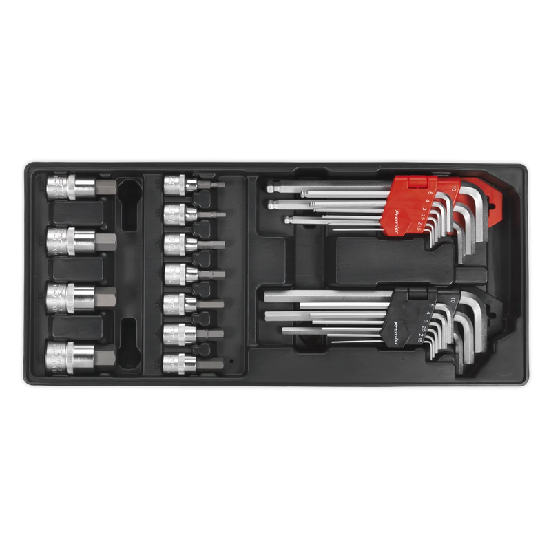 Sealey Premier Hex/Ball-End Hex Key & Socket Bit Set 29 Piece TBT07