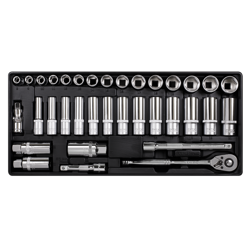 Sealey Premier Socket Set 35 Piece 3/8"Sq Drive with Tool Tray TBT20