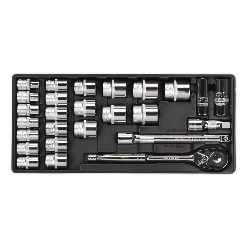 Sealey Premier Socket Set 26 Piece 1/2" Drive with Tool Tray TBT21