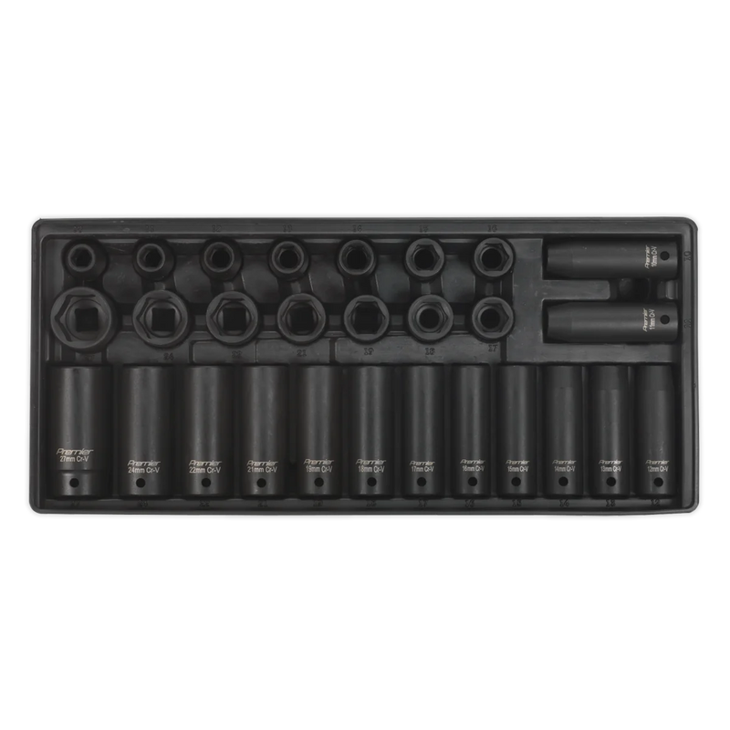 Sealey Premier Impact Socket Set 28 Piece 1/2" Drive with Tool Tray