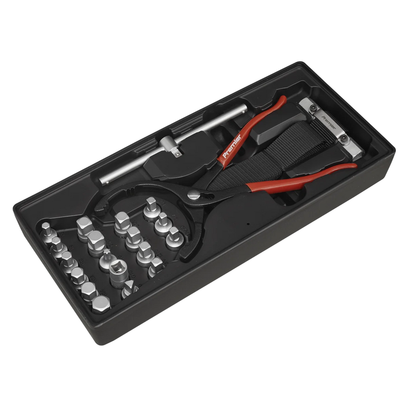 Sealey Premier Oil Filter Wrench Set TBT28 with 21 Pieces