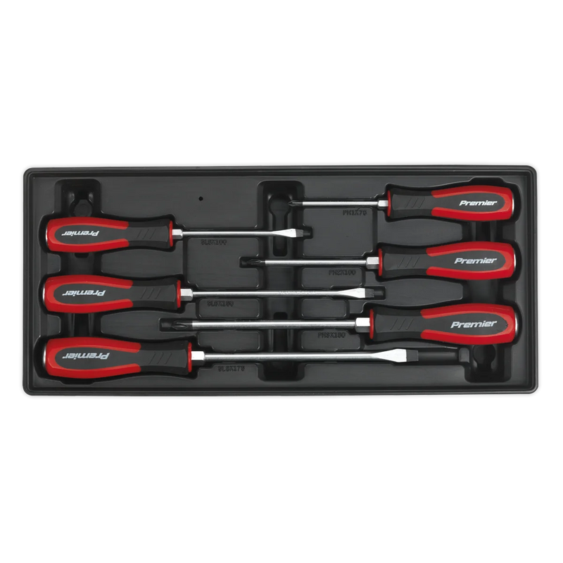 Sealey Premier Hammer-Thru Screwdriver Set TBT29 6 Piece with Tool Tray