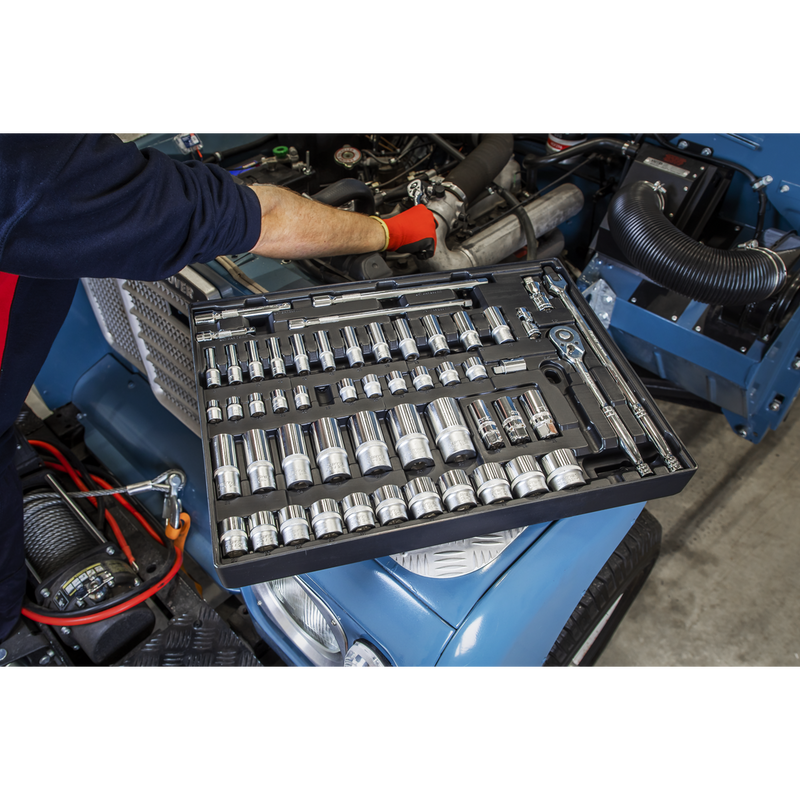 Sealey Premier Socket Set 55 Piece with Tool Tray 3/8" & 1/2" Drive