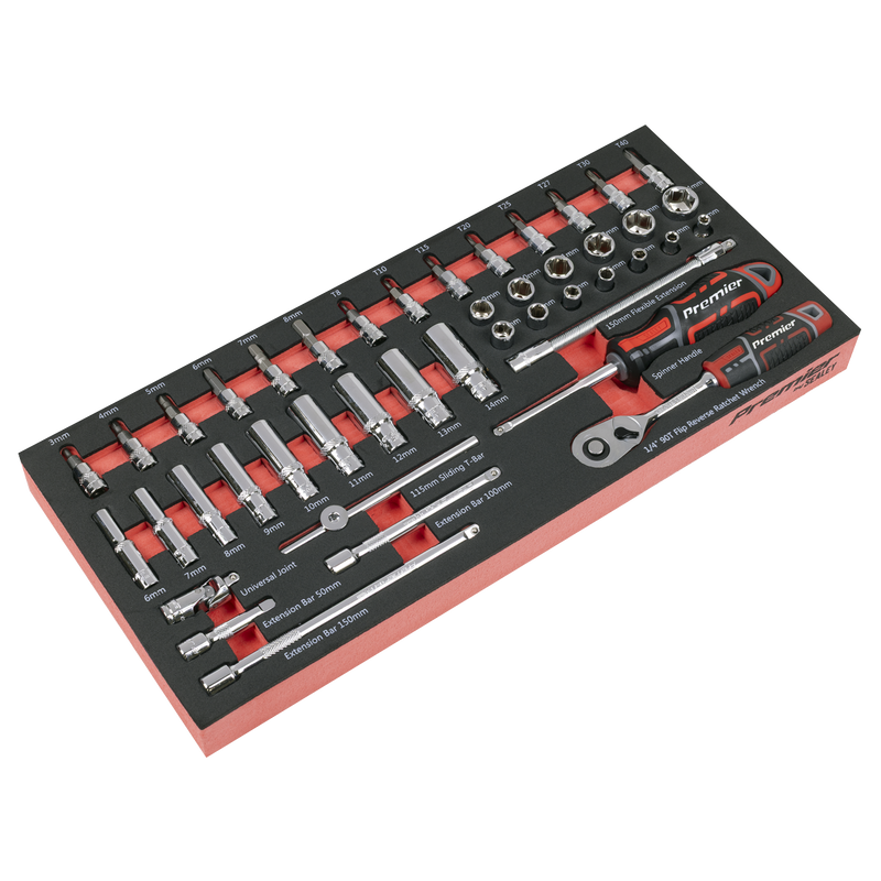Sealey Premier Socket Set 44 Piece TBT40 with EVA Foam Tray