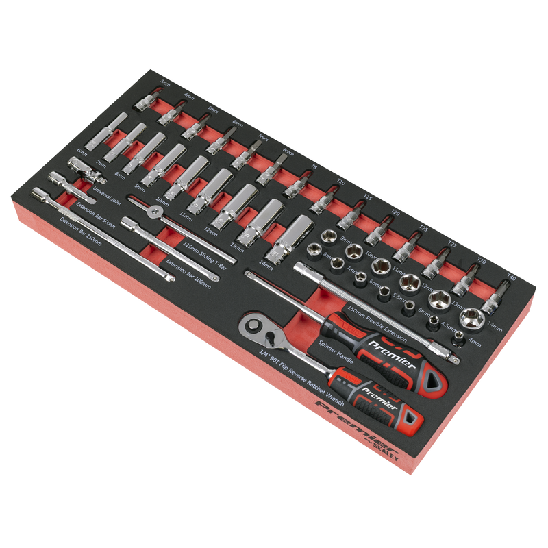 Sealey Premier Socket Set 44 Piece TBT40 with EVA Foam Tray