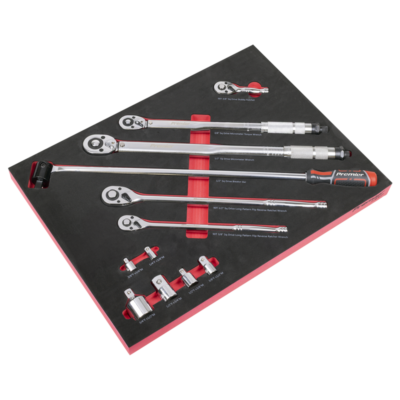 Sealey Premier Ratchet Torque Wrench Set TBT45 12 Piece with Tool Tray