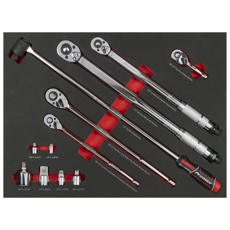 Sealey Premier Ratchet Torque Wrench Set TBT45 12 Piece with Tool Tray
