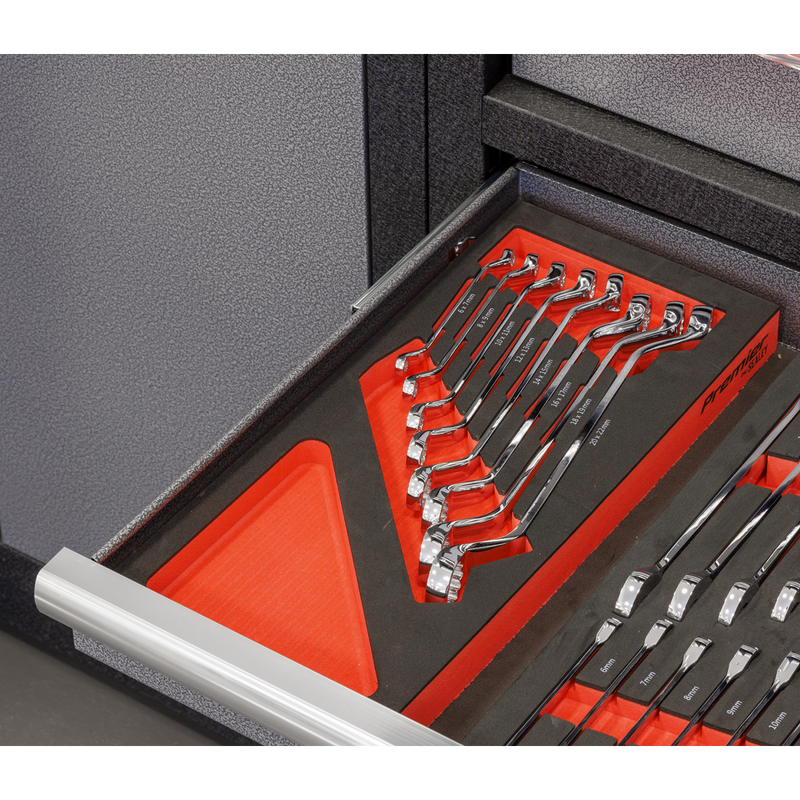 Sealey Premier Deep Offset Spanner Set 8 Piece with EVA Foam Tray