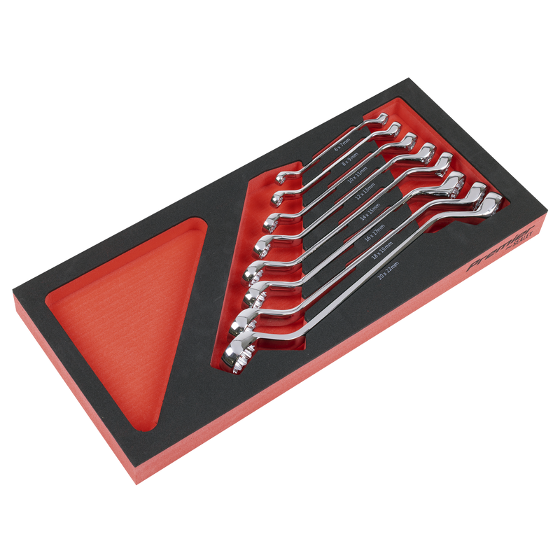 Sealey Premier Deep Offset Spanner Set 8 Piece with EVA Foam Tray