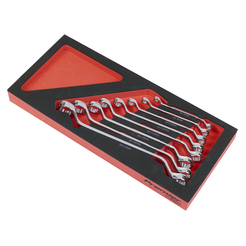 Sealey Premier Deep Offset Spanner Set 8 Piece with EVA Foam Tray
