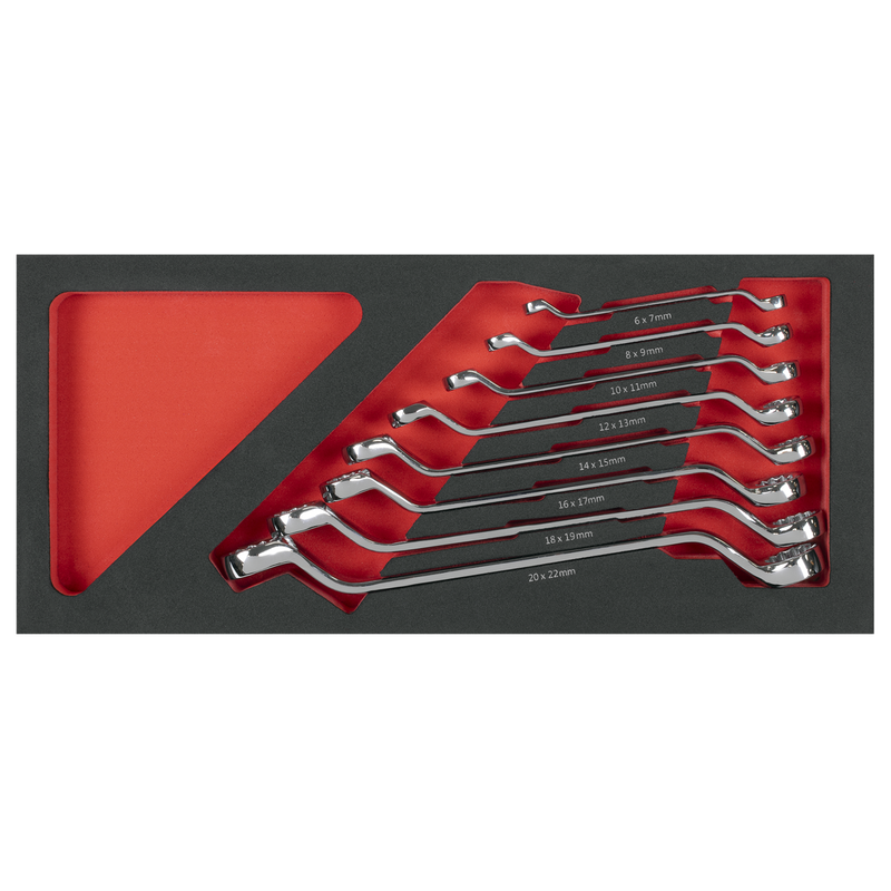 Sealey Premier Deep Offset Spanner Set 8 Piece with EVA Foam Tray