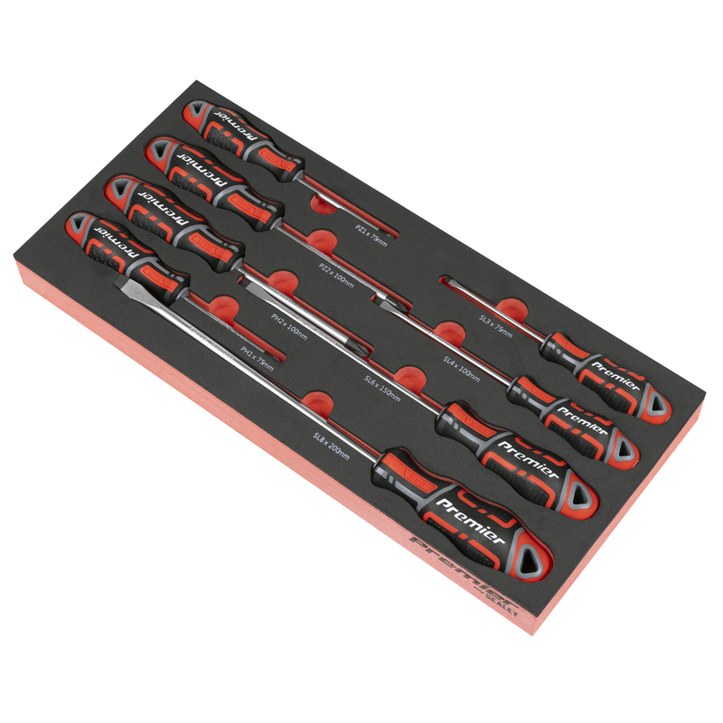 Sealey Premier Screwdriver Set TBT53 8 Piece with Tool Tray