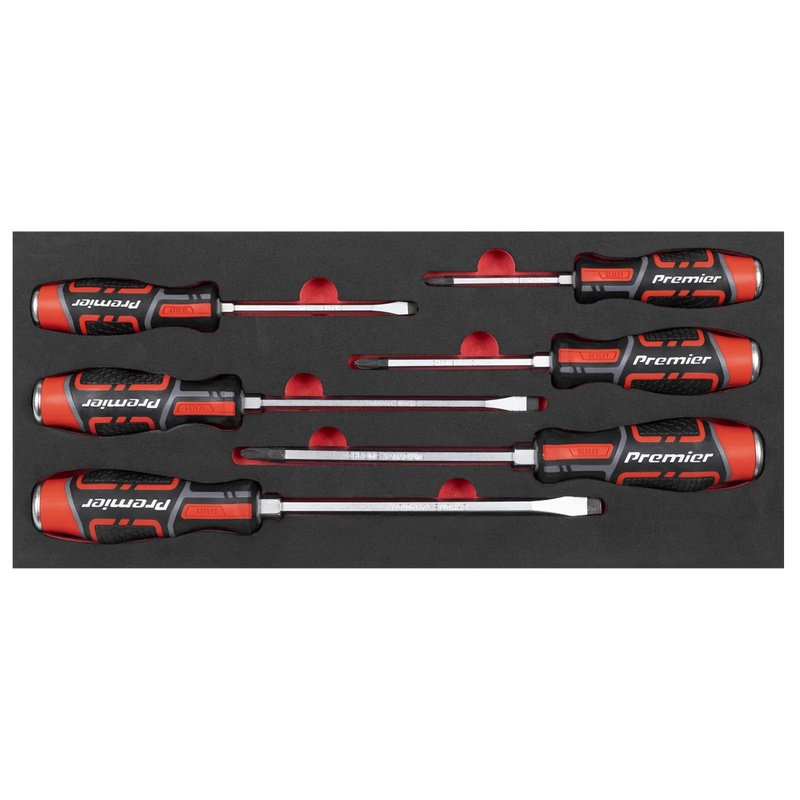 Sealey Premier Hammer-Thru Screwdriver Set TBT54 6 Piece with Tool Tray