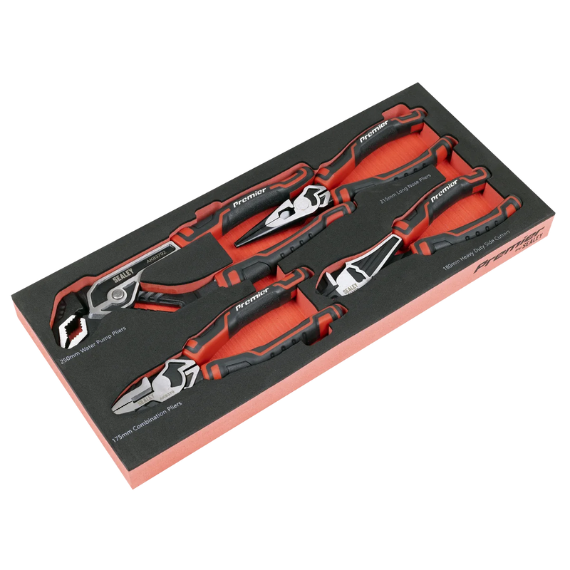 Sealey Premier Pliers Set 4 Piece with Tray TBT56 1.43kg