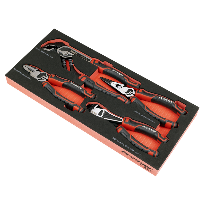Sealey Premier Pliers Set 4 Piece with Tray TBT56 1.43kg