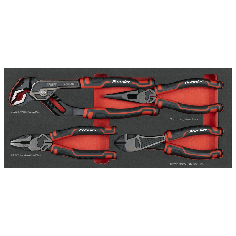 Sealey Premier Pliers Set 4 Piece with Tray TBT56 1.43kg