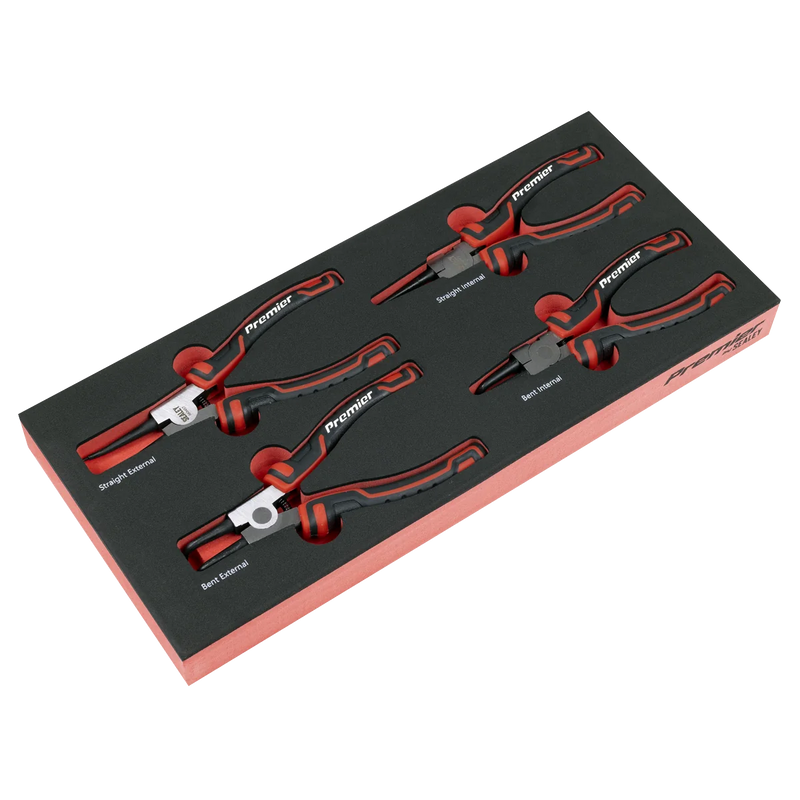 Sealey Premier Circlip Pliers Set 4 Piece with Tool Tray 19-60mm Capacity