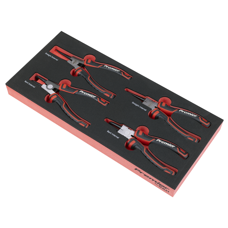 Sealey Premier Circlip Pliers Set 4 Piece with Tool Tray 19-60mm Capacity