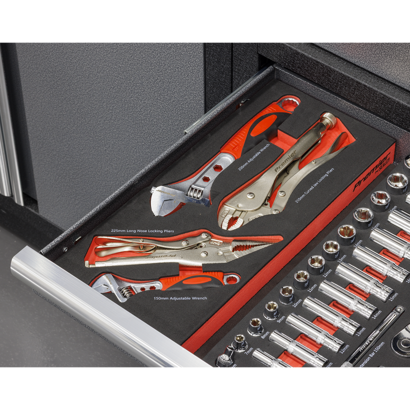 Sealey Premier Locking Pliers & Adjustable Wrench Set 4 Piece