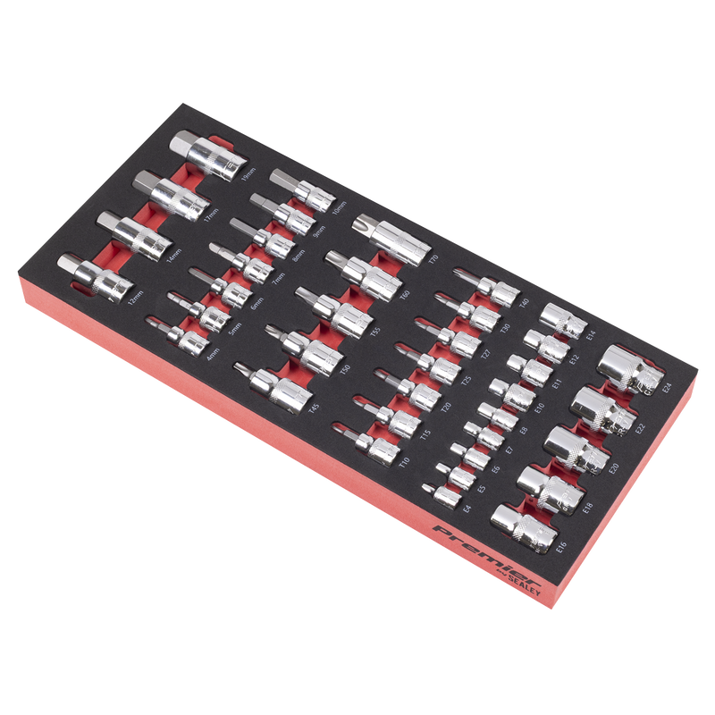 Sealey Premier Socket Bit Set 37 Piece with Tool Tray TBT61